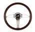 Steering Wheel - Super Grand Prix Mahogany Wood/Chrome Spoke 350mm - RX2471 - MOMO - 1